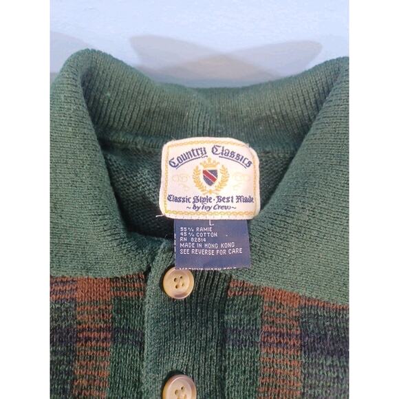 Country Classics Plaid Pullover Sweater Size Large Green Multicolor - Picture 2 of 6
